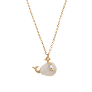 Golden whale necklace-o chain