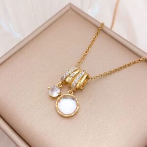 Xl4571 aurora round necklace gold