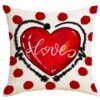 Wholesale Heart-Shaped Printed Pillow Cover Valentine's Day Linen Printed Cover