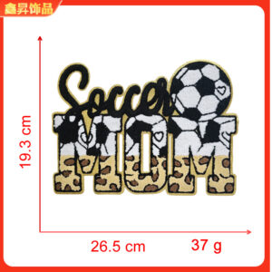 Hot melt glue*apricot color*letter mom*football mom*height 19.3*26.5cm
