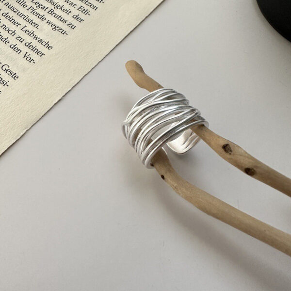 Wholesale Simple Artistic Niche Matte Wide Open Ring