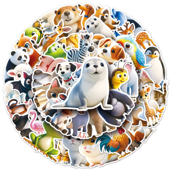 O1CN01sEmqks1zURPiAg730_2208087546717-0-cib Wholesale 50 cartoon animal stickers waterproof