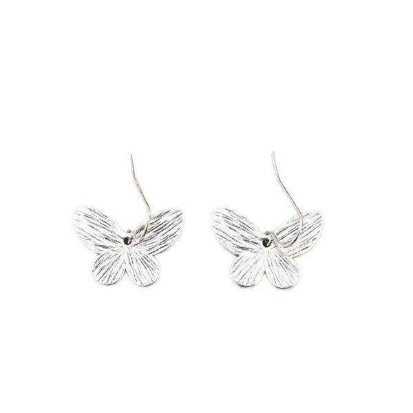 Wholesale Vintage Alloy Silver Butterfly Earrings