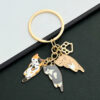 Wholesale three flowers/orange cat/blue and white 3 small simulation cute keychain
