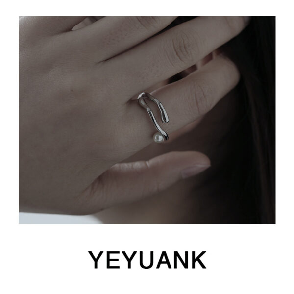 Wholesale Water Ripple Highlight Pearl Open Ring