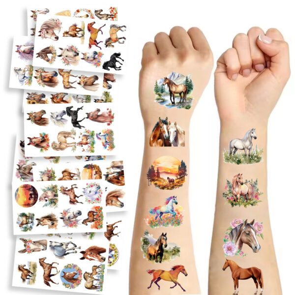 Wholesale 10pcs Children's Cartoon Fun Horse Temporary Tattoo Stickers