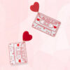 Wholesale Valentine's Day Heart-Shaped Acrylic Cassette Tape Earrings