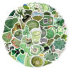 Wholesale 60pcs various green pattern waterproof vinyl stickers