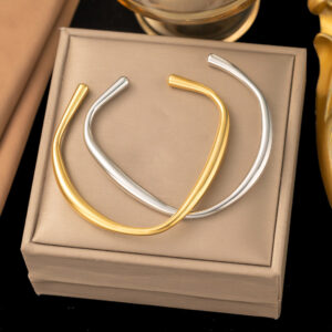 Wholesale Irregular smooth plain ring asymmetric bracelet