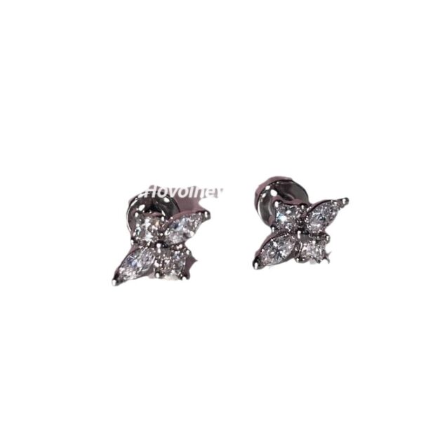 Wholesale Super Flash Horse Eye Zircon Cross Titanium Steel Earrings