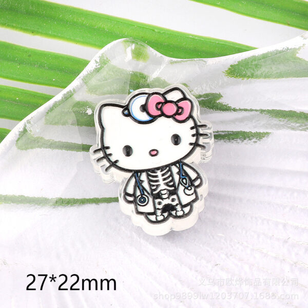 Wholesale 10pcs straight-hole cartoon cat animal DIY acrylic handmade beads OLY Exclusive