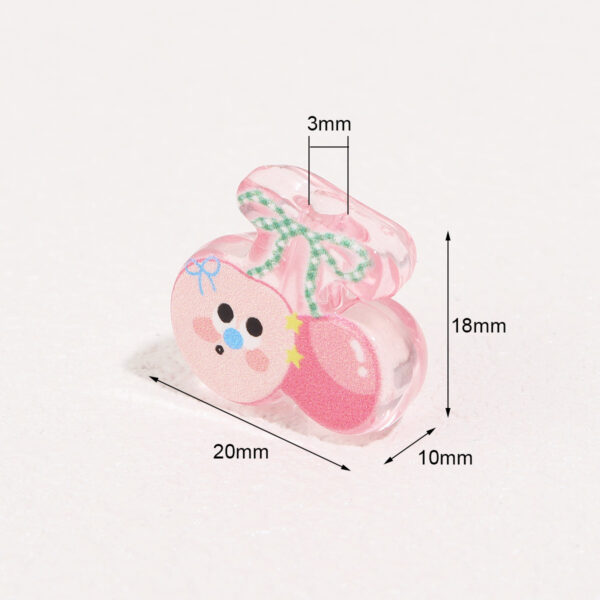 Wholesale Acrylic Transparent Half-Face Cartoon Cute Pink Cherry Beads DIY Handmade Jewelry Beading Material