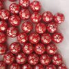 Wholesale 5pcs 20MM Christmas Silver Snowflake Print Beads