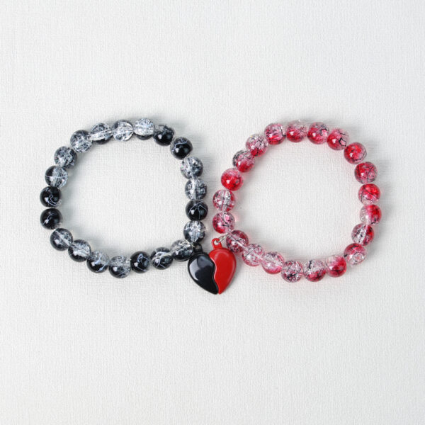 Wholesale 8mm Jade-Like Double-Layer Explosion Glass Straight Hole Round Bead DIY Bracelet