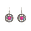 Wholesale Colored turquoise diamond encrusted oval earrings
