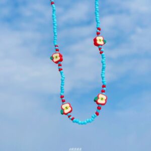 Apple slice beaded necklace