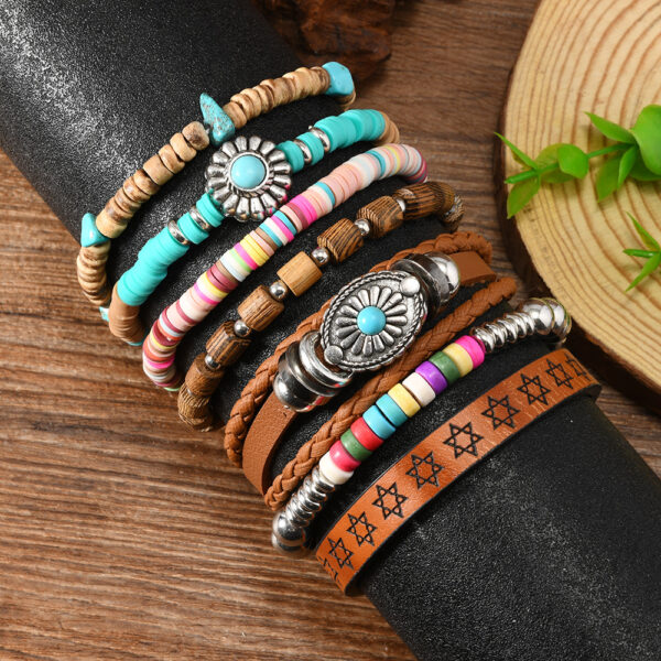 Wholesale Pine stone multi-layer bead Bohemian multi-layer bracelet