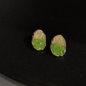 Fruit green crystal earrings