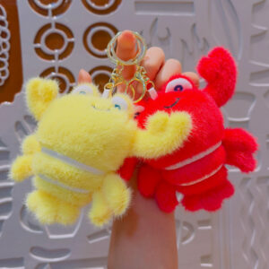 Wholesale Cute crayfish plush marine animals crab keychain
