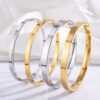 Wholesale Smooth stainless steel bracelet with plain ring
