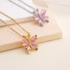 Wholesale Pink Diamond Butterfly Titanium Steel Lock Chain