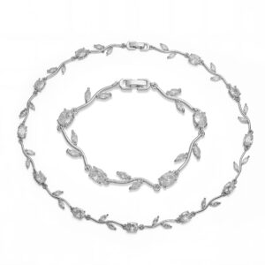 White gold white diamond tulip set