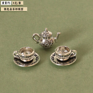 Silver pot+cup*2