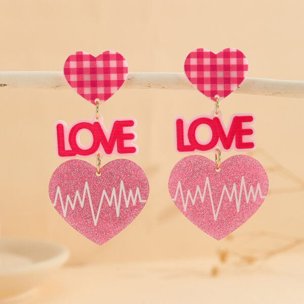 Wholesale Valentine's Day Love Sparkling Acrylic Earrings