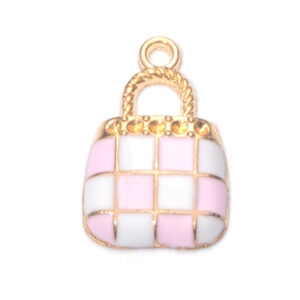 1 pink plaid bag oil dripping pendant