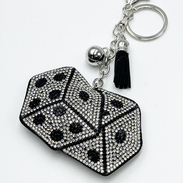 Wholesale diamond-studded dice keychain pendant bag accessory