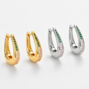 O1CN01sTlwcH2CgQrQpulKh_2220186478503-0-cib Wholesale Niche Zircon Slab Diamond U-Shaped French Teardrop Earrings