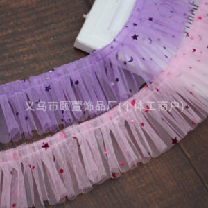 Wholesale 5cm colored mesh sequin lace Doll Accessories