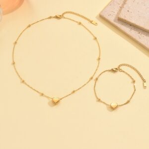 Love bracelet + necklace gold