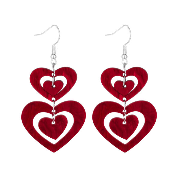 Wholesale Valentine's Day heart-shaped acrylic earrings
