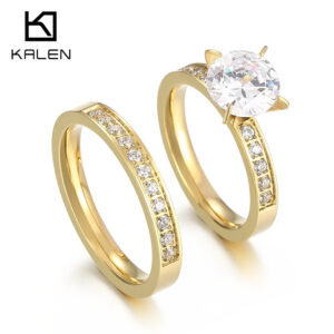 Wholesale Zircon Four Claw Set Zircon Stainless Steel Ring