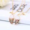 Wholesale Kidsren's Powder Dripping Oil Necklace Heart Necklace Pair