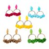 Wholesale Colorful Raia Woven Floral Earrings