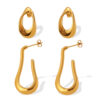 Wholesale Stainless steel 18K gold-plated hollow irregular U-shaped earrings