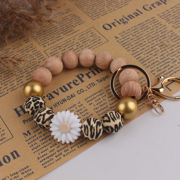 Wholesale Daisy-shaped Silicone Bead keychain