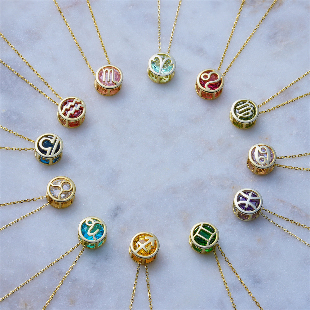 Wholesale Double sided hollow twee contion gold-plated necklace