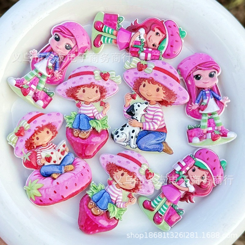 Wholesale 45mm printed cartoon girl double-sided acrylic beads