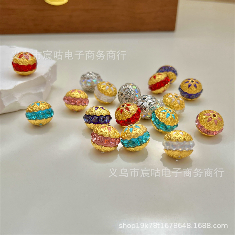 Wholesale diamond-encrusted flower ball clay diamond balls