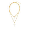 Wholesale Pearl Cross Multi layer Stacked Pendant Necklace