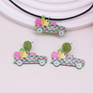 Plaid car model 1 [earrings necklace suit]]