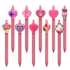 Wholesale Pink Heart Pen Pvc Soft Glue Push-Type Ballpoint Pen DIY Patch Pen Student Stationery