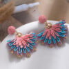 Wholesale Ethnic Style Hand-Woven Flower Earrings Bohemian Holiday Style Earrings