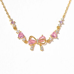 Golden bow-necklace