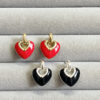 Wholesale Heart shaped Double-sided Glaze Drop Earrings