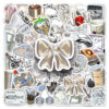 Wholesale 50 Cool Silver Strawberry Bow Graffiti Stickers