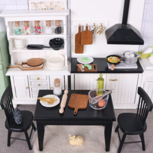 Wholesale Dollhouse Miniature Kitchen Scene Egg Beater Egg Rolling Pin Bowl Plate Knife Cutting Board Model Accessories Tools